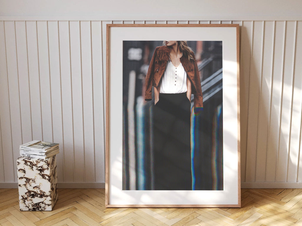 Chic Modern Fashion Portrait Wall Art - Stylish Feminine Decor for Living Room, Office, or Bedroom | Untitled (51) Giclée Print