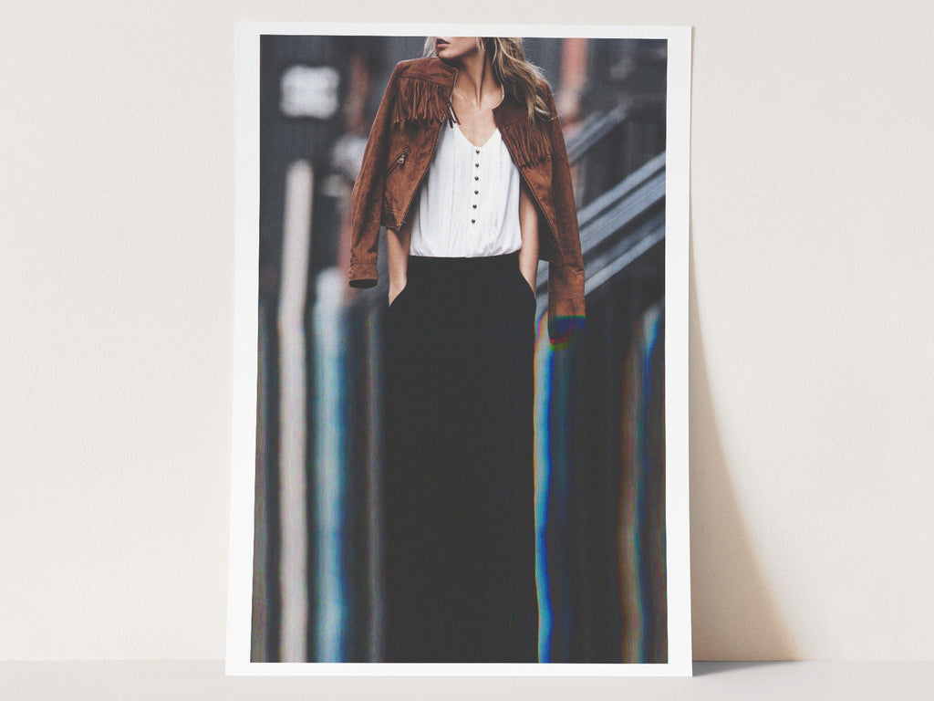 Chic Modern Fashion Portrait Wall Art - Stylish Feminine Decor for Living Room, Office, or Bedroom | Untitled (51) Giclée Print