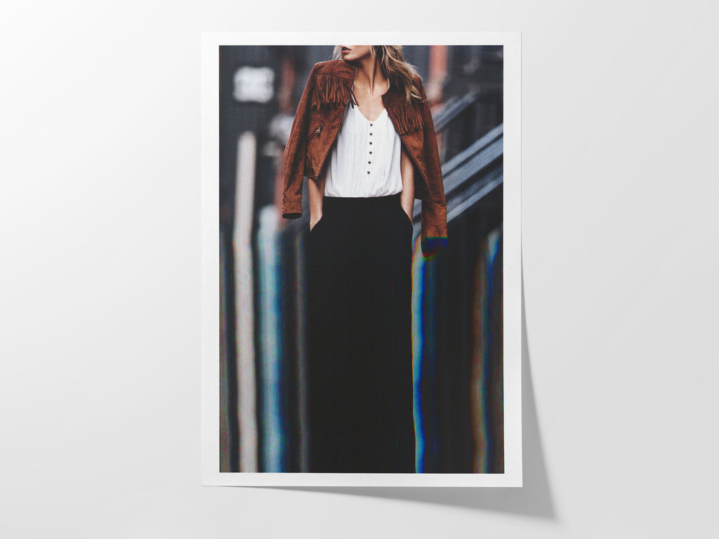 Chic Modern Fashion Portrait Wall Art - Stylish Feminine Decor for Living Room, Office, or Bedroom | Untitled (51) Giclée Print