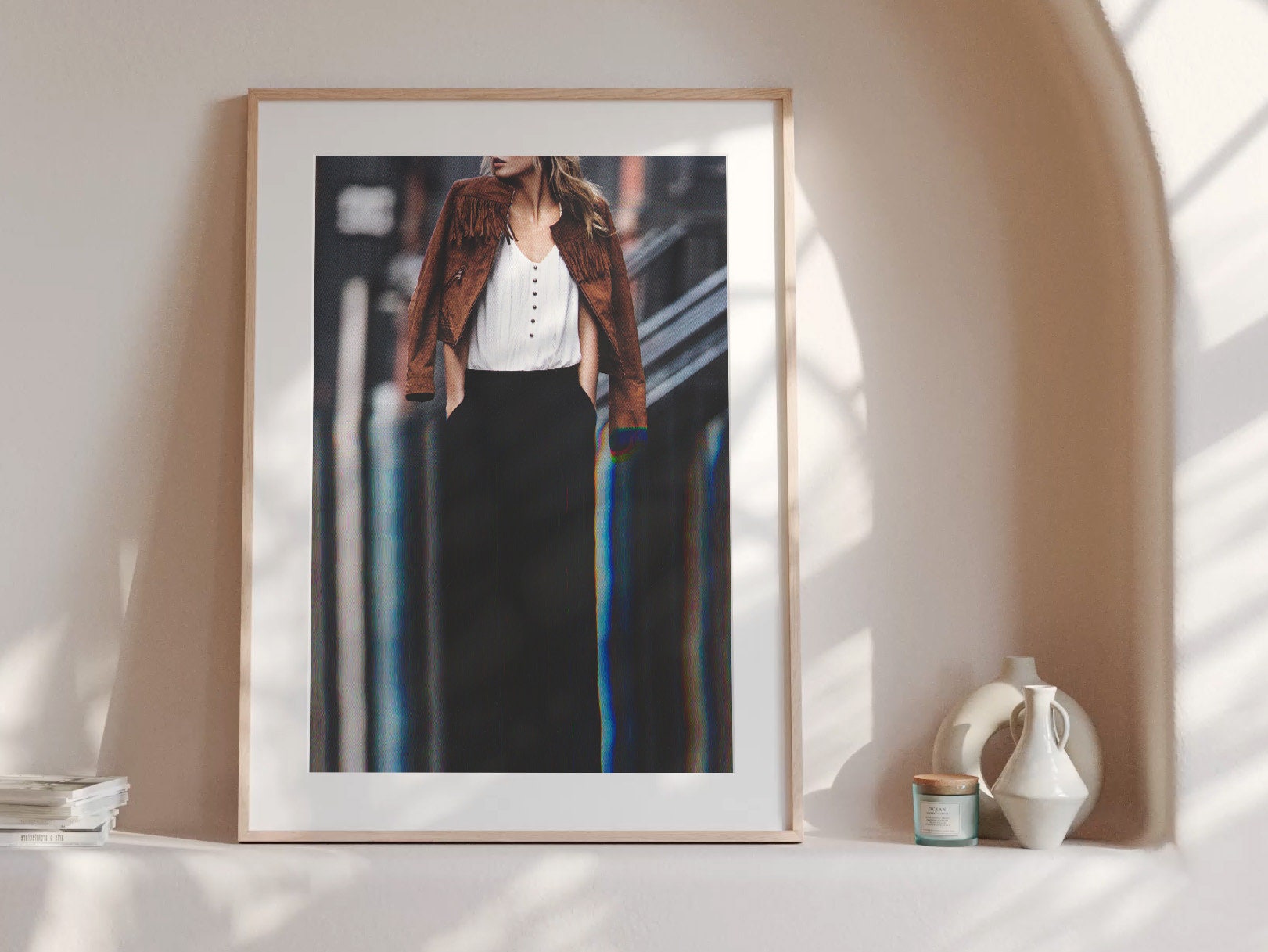 Chic Modern Fashion Portrait Wall Art - Stylish Feminine Decor for Living Room, Office, or Bedroom | Untitled (51) Giclée Print