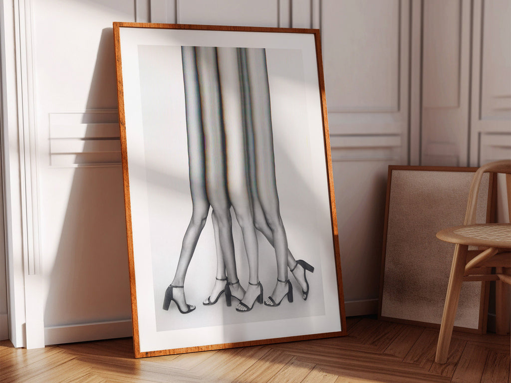 Surreal Black and White Altered Legs Art Print - Unique Feminine Glitch Decor for Home or Office | Untitled (54) Giclée Print