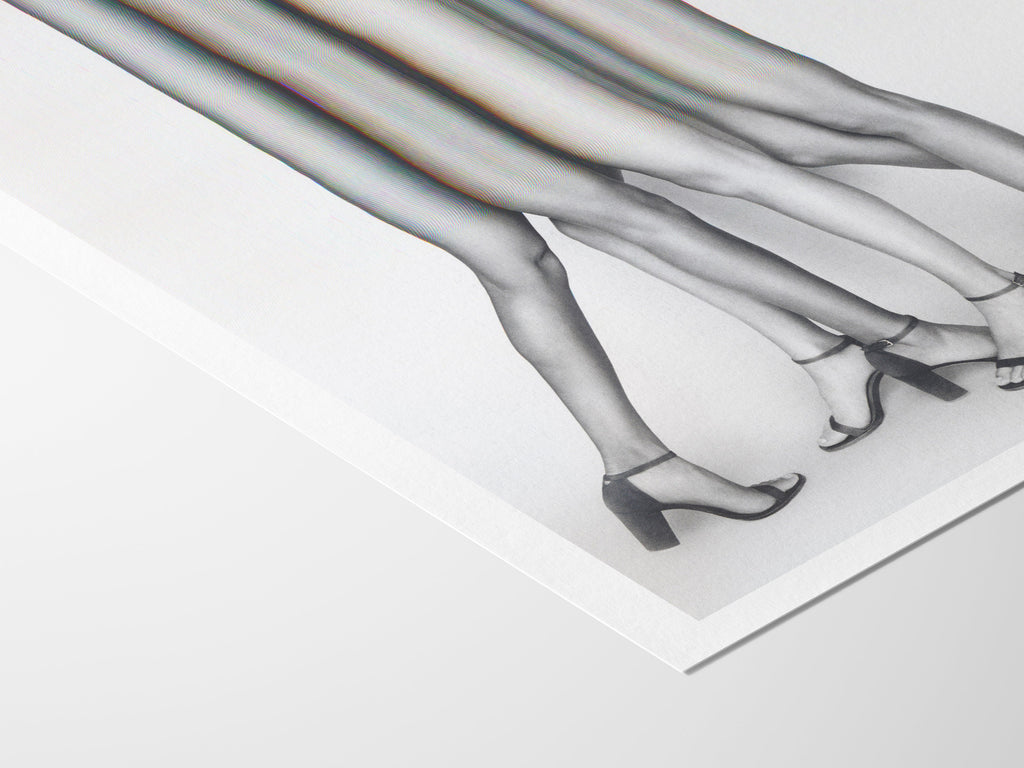 Surreal Black and White Altered Legs Art Print - Unique Feminine Glitch Decor for Home or Office | Untitled (54) Giclée Print