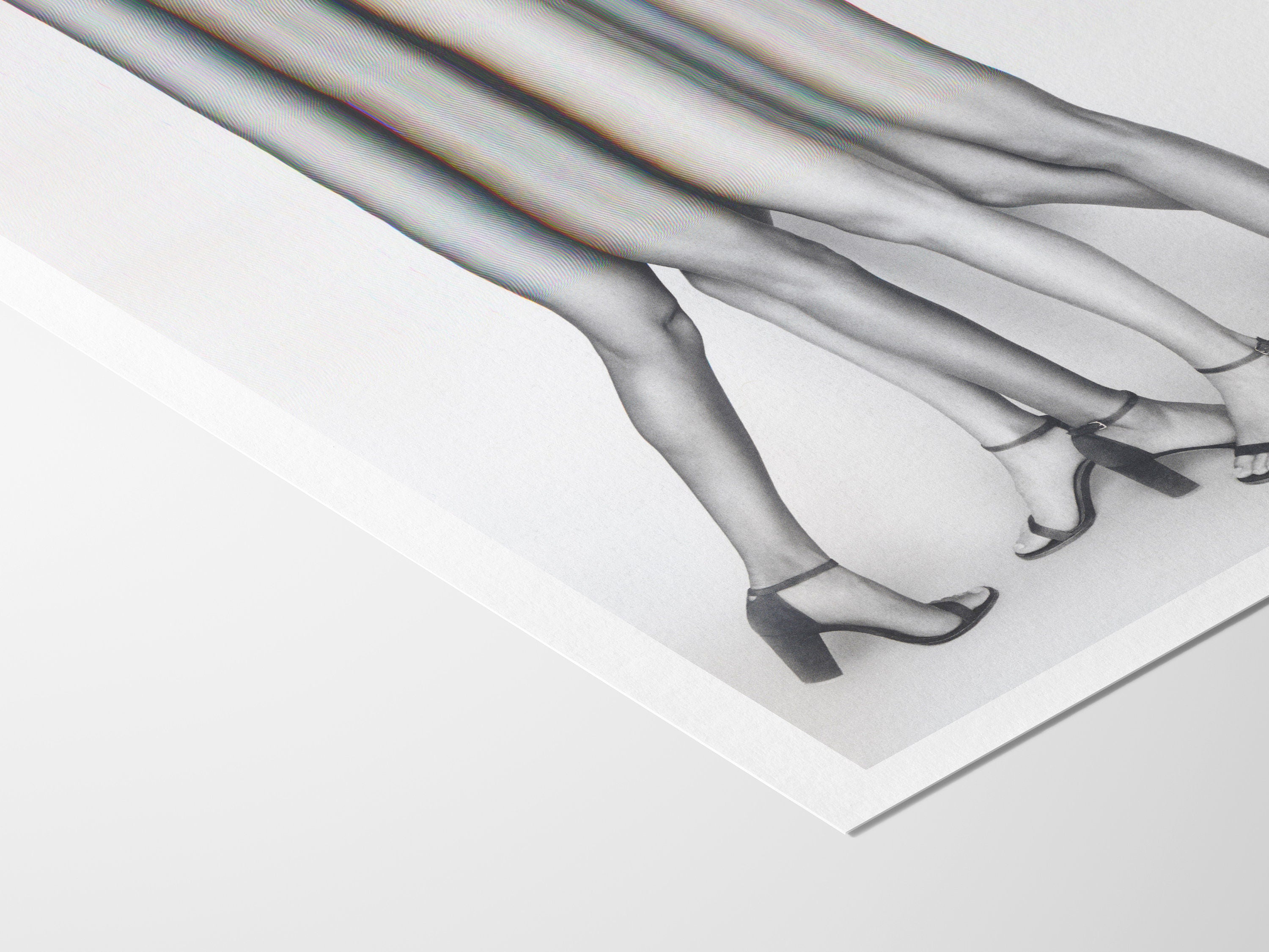 Surreal Black and White Altered Legs Art Print - Unique Feminine Glitch Decor for Home or Office | Untitled (54) Giclée Print