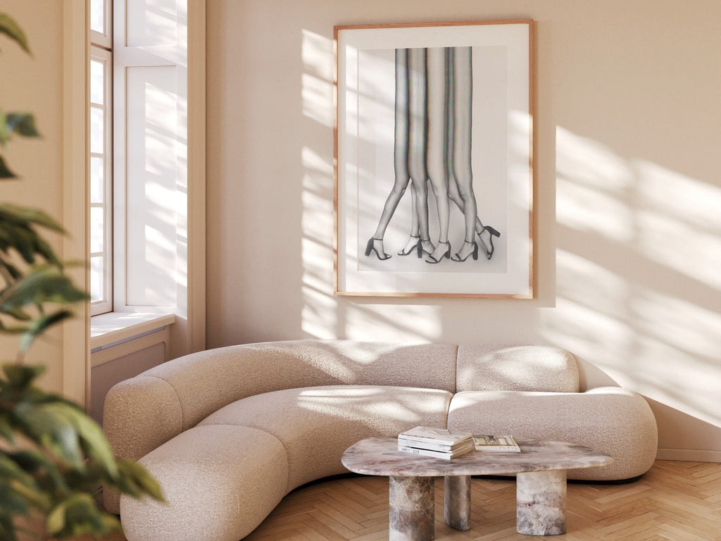 Surreal Black and White Altered Legs Art Print - Unique Feminine Glitch Decor for Home or Office | Untitled (54) Giclée Print