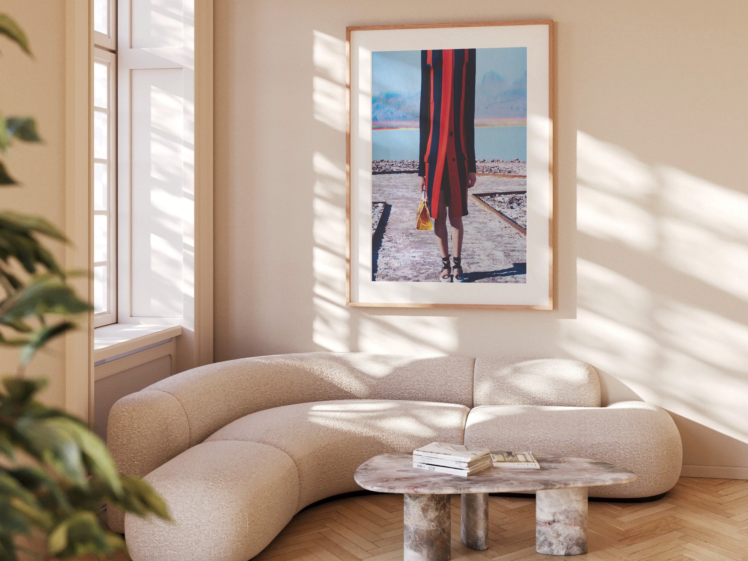 Surreal Fashion Portrait Art Print - Bold Colorful Style with an Abstract Landscape for Modern Home Decor | Untitled (55) Giclée Print