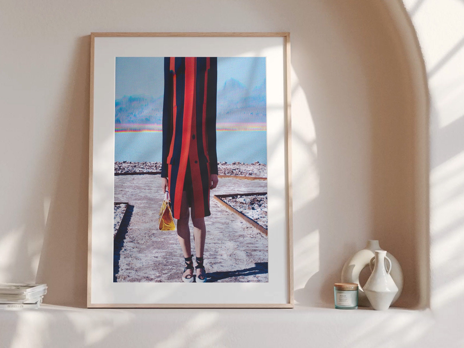 Surreal Fashion Portrait Art Print - Bold Colorful Style with an Abstract Landscape for Modern Home Decor | Untitled (55) Giclée Print