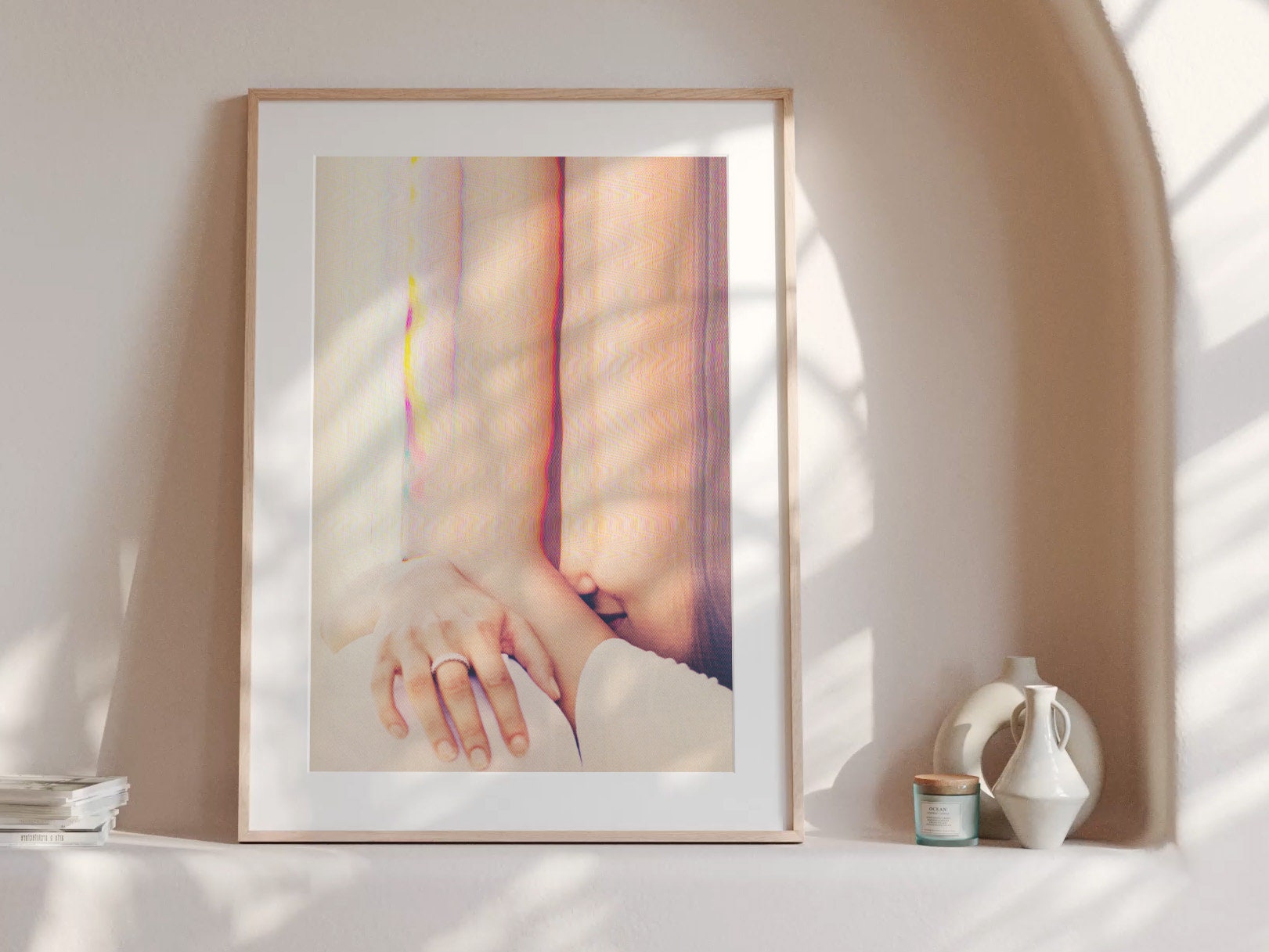 Dreamy Abstract Altered Portrait - Surreal Soft Colors and Textures for Contemporary Home Decor | Untitled (58) Giclée Print