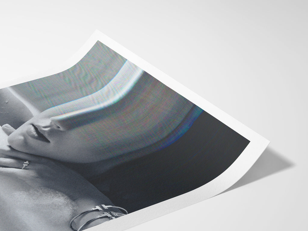 Surreal Black and White Altered Portrait Art Print - Elegant Minimalist Home Decor for Living Room, Office | Untitled (61) Giclée Print