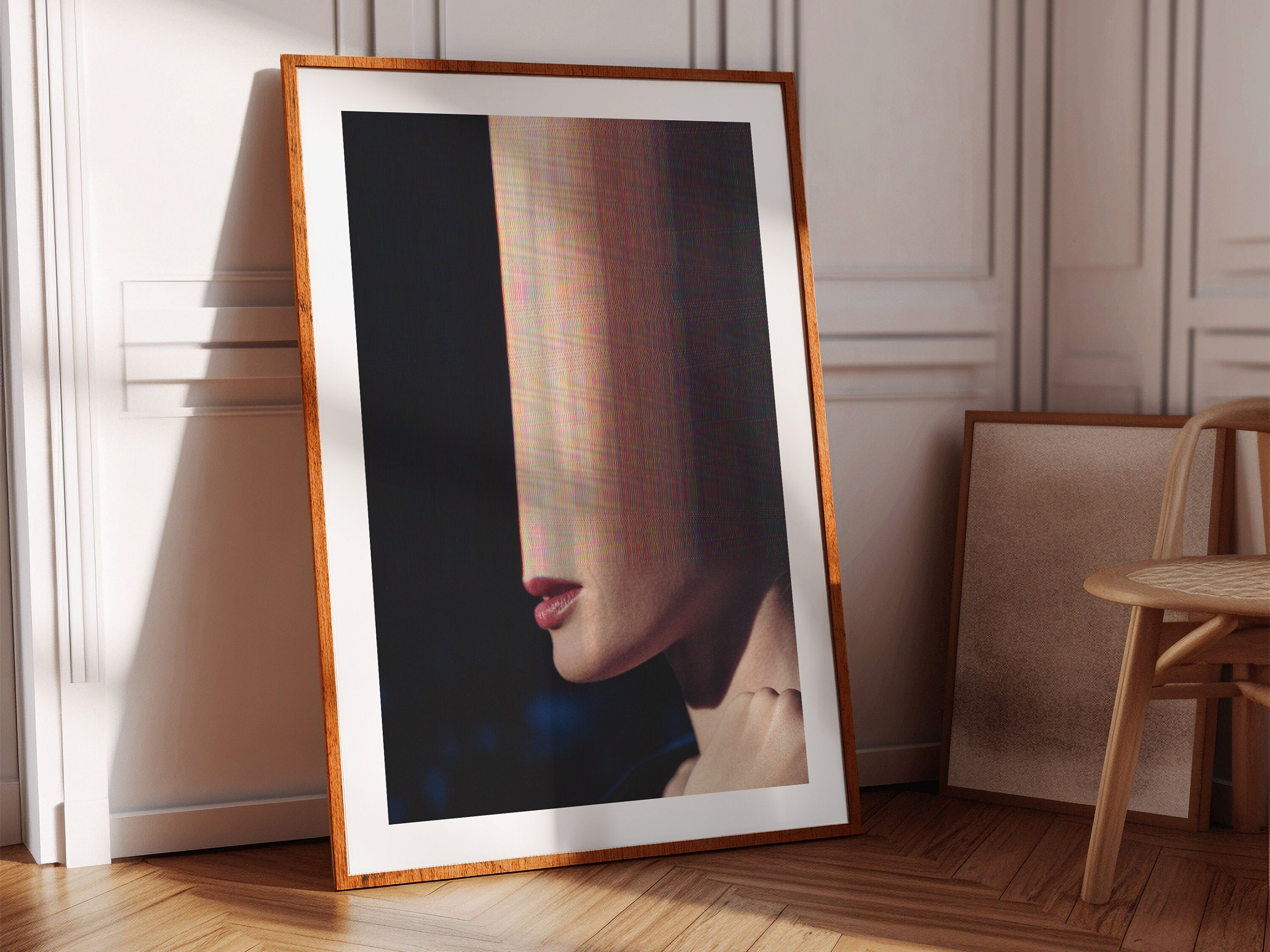 Surreal Altered Portrait Art Print - Abstract Glitch Aesthetic for Contemporary Home Decor | Untitled (63) Giclée Print