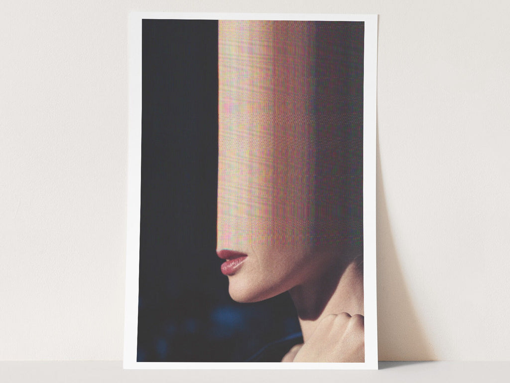 Surreal Altered Portrait Art Print - Abstract Glitch Aesthetic for Contemporary Home Decor | Untitled (63) Giclée Print