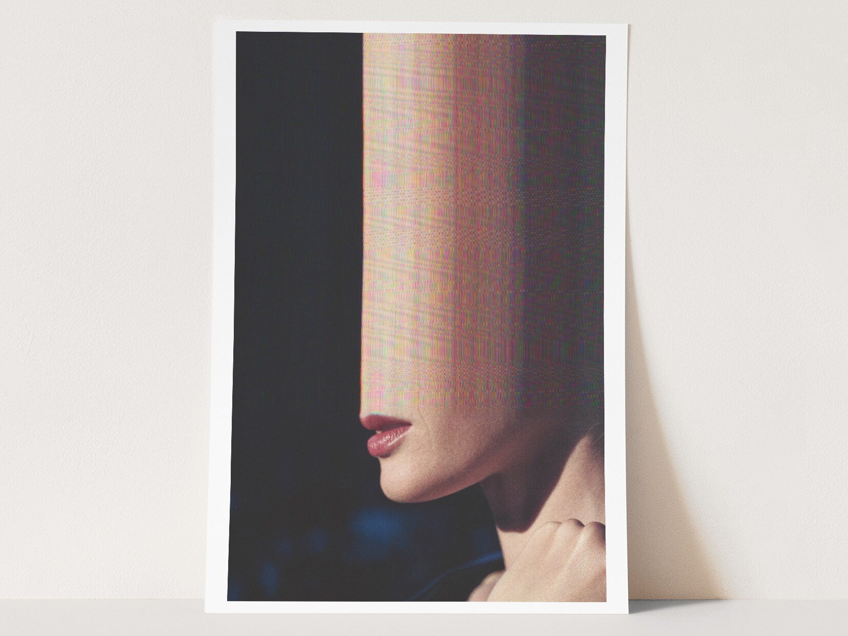 Surreal Altered Portrait Art Print - Abstract Glitch Aesthetic for Contemporary Home Decor | Untitled (63) Giclée Print