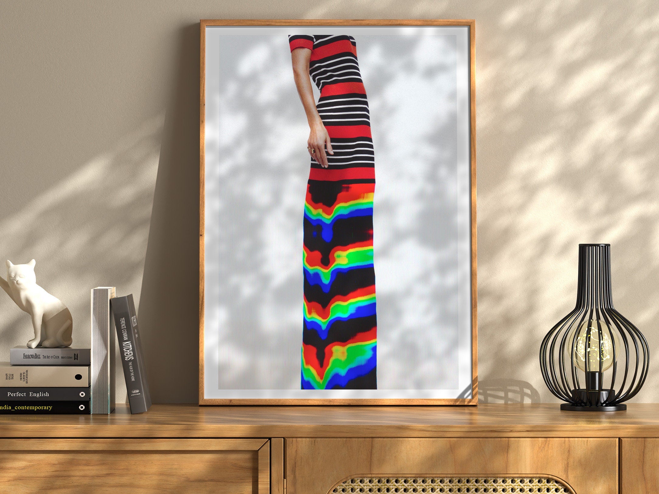 Trippy Altered Portrait Wall Art - Red and Black Glitch Photography Decor For Home, Office, Living, Dining Room | Untitled (65) Giclée Print