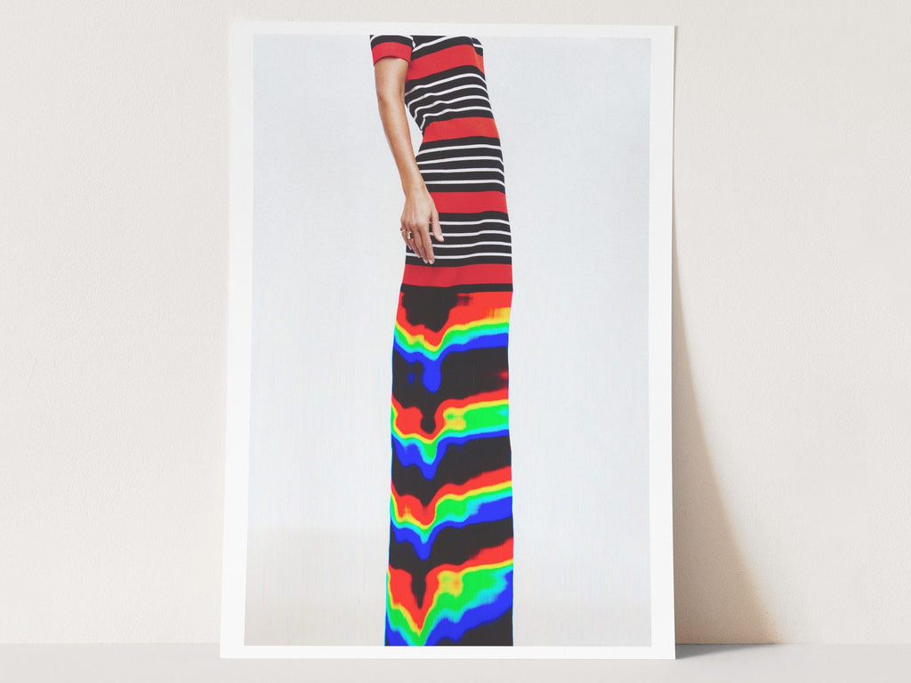 Trippy Altered Portrait Wall Art - Red and Black Glitch Photography Decor For Home, Office, Living, Dining Room | Untitled (65) Giclée Print