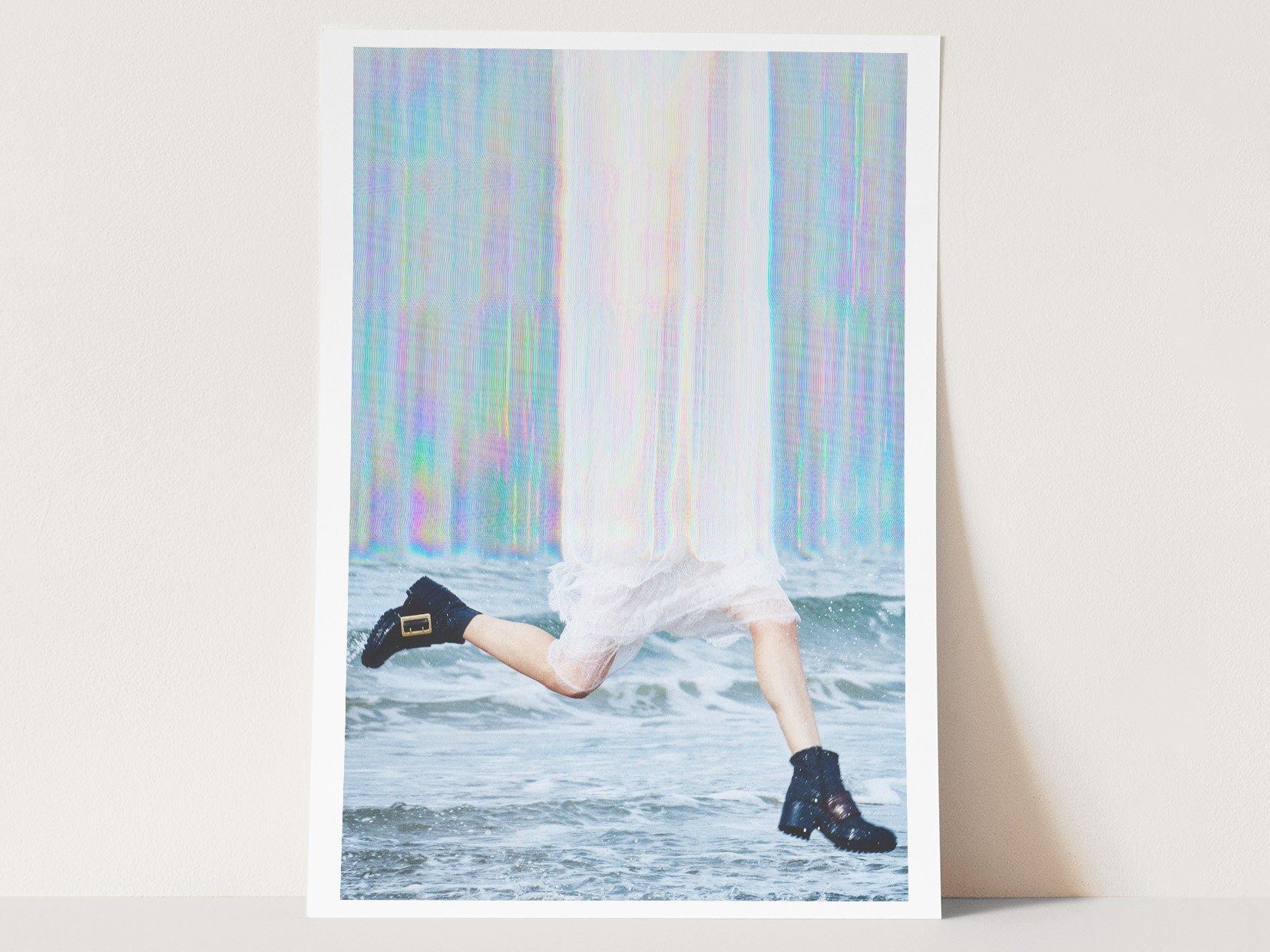 Ethereal Surrealist Fashion Photo Art - Dreamy Glitch Aesthetic Wall Decor for Home, Office, Living Space | Untitled (76) Giclée Print