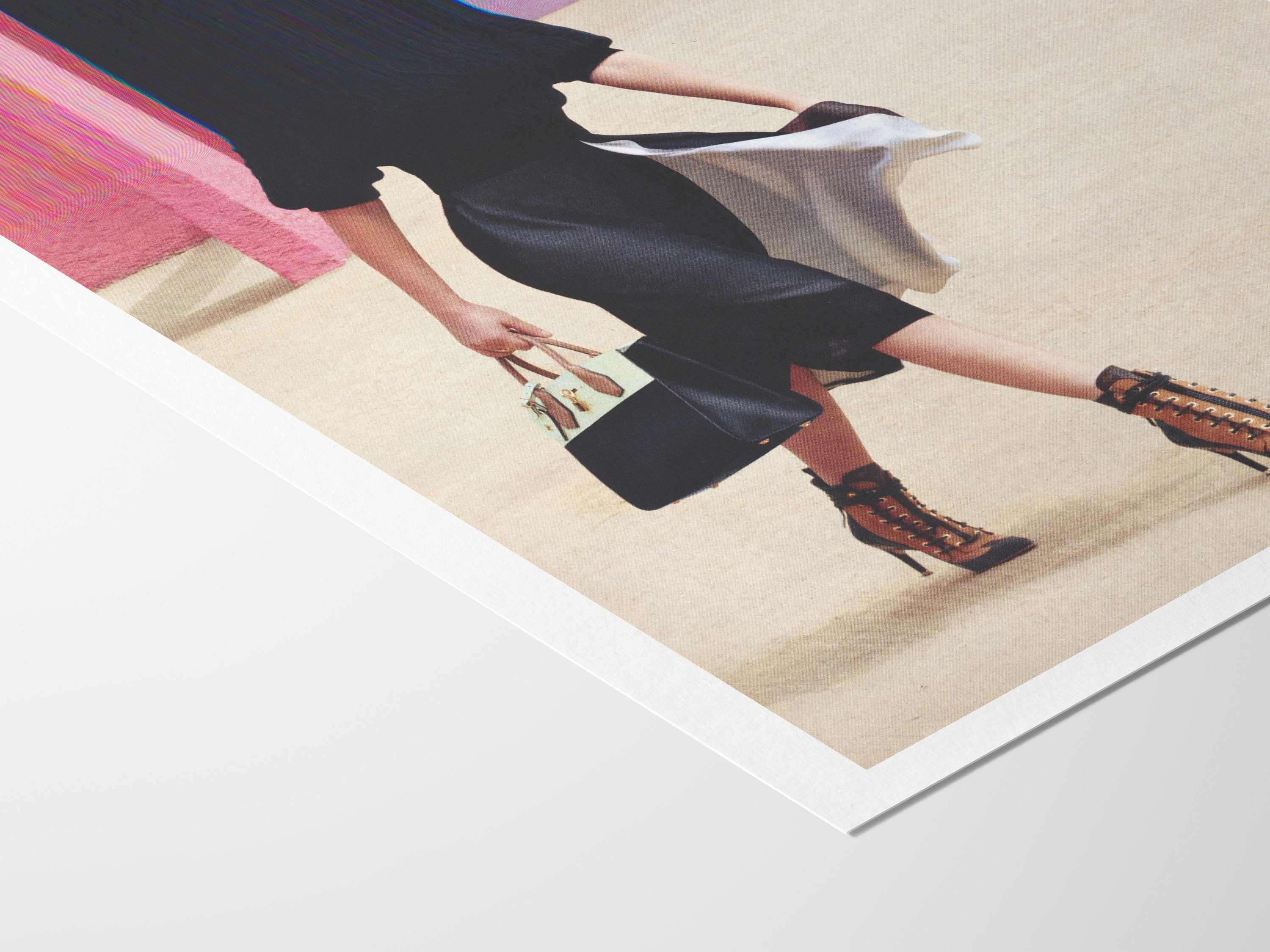 Surreal Altered Fashion Figure Walking - Elegant Minimalist Wall Art for Contemporary Home Decor | Untitled (78) Giclée Print