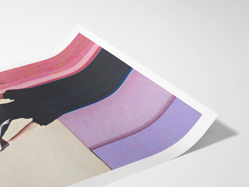 Surreal Altered Fashion Figure Walking - Elegant Minimalist Wall Art for Contemporary Home Decor | Untitled (78) Giclée Print