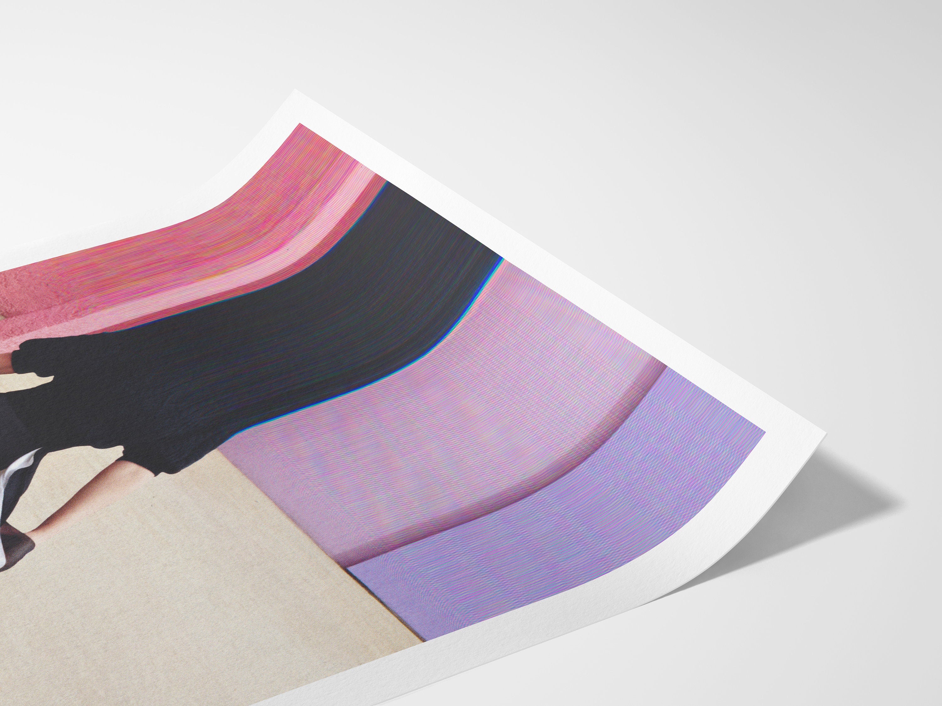 Surreal Altered Fashion Figure Walking - Elegant Minimalist Wall Art for Contemporary Home Decor | Untitled (78) Giclée Print