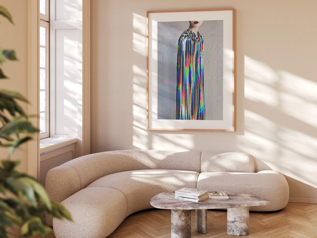 Trippy Altered Portrait Photo Rainbow Wall Art - Eclectic Fashion Decor for Home, Office, Living, Dining Room | Untitled (80) Giclée Print