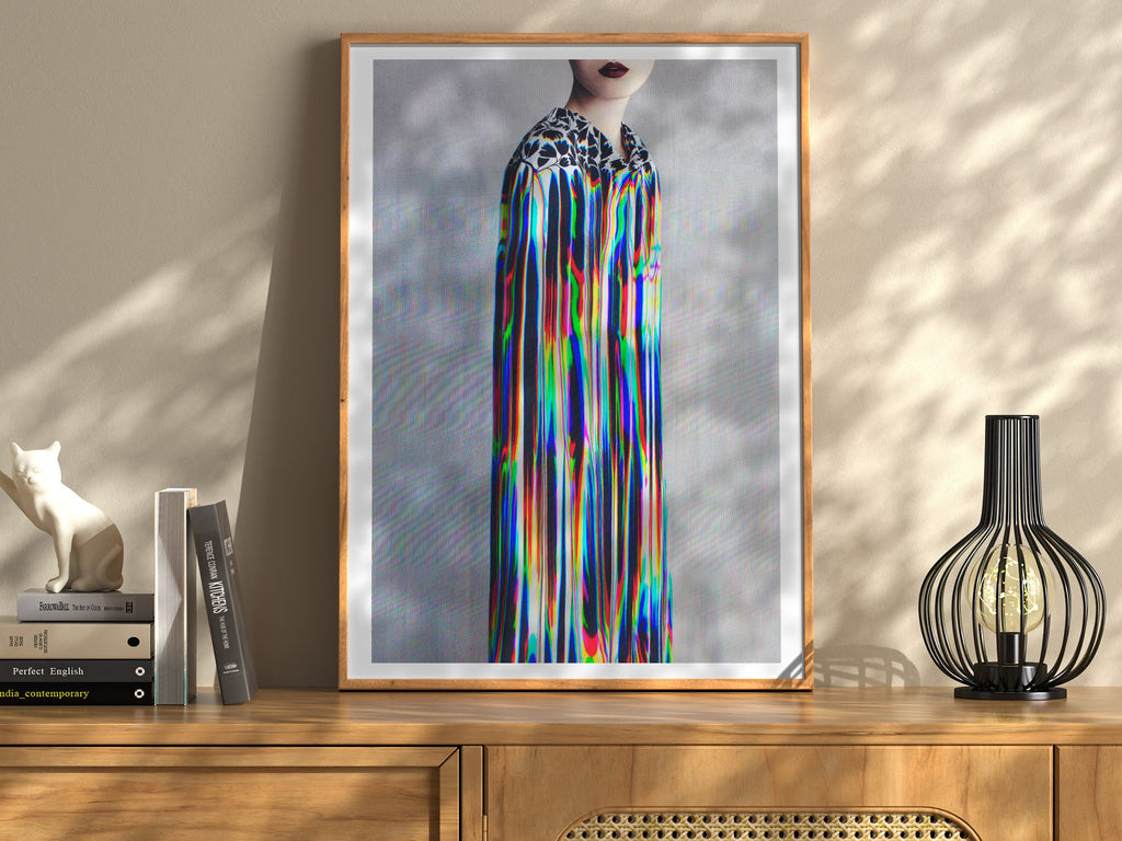 Trippy Altered Portrait Photo Rainbow Wall Art - Eclectic Fashion Decor for Home, Office, Living, Dining Room | Untitled (80) Giclée Print