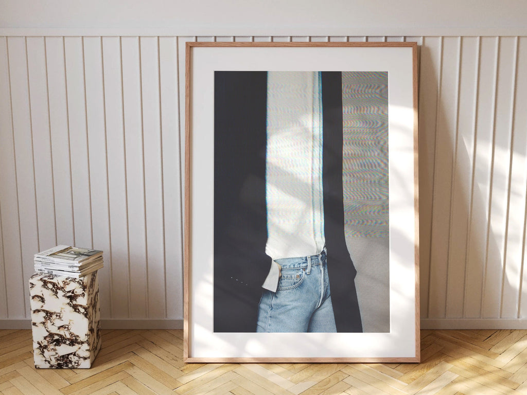 Woman in Blue Jeans Altered Photo Portrait Wall Art - Psychedelic Digital Wall Art for Home Decor | Untitled (86) Giclée Print