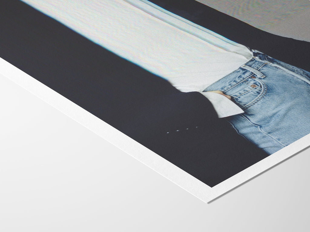 Woman in Blue Jeans Altered Photo Portrait Wall Art - Psychedelic Digital Wall Art for Home Decor | Untitled (86) Giclée Print