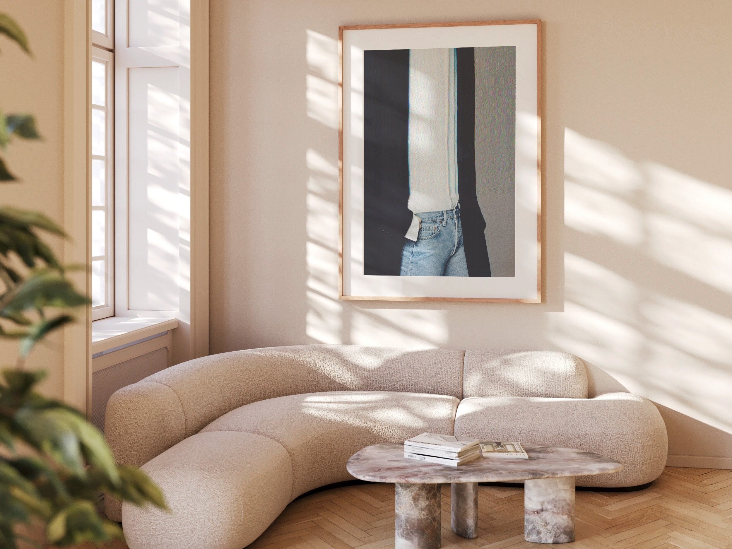 Woman in Blue Jeans Altered Photo Portrait Wall Art - Psychedelic Digital Wall Art for Home Decor | Untitled (86) Giclée Print