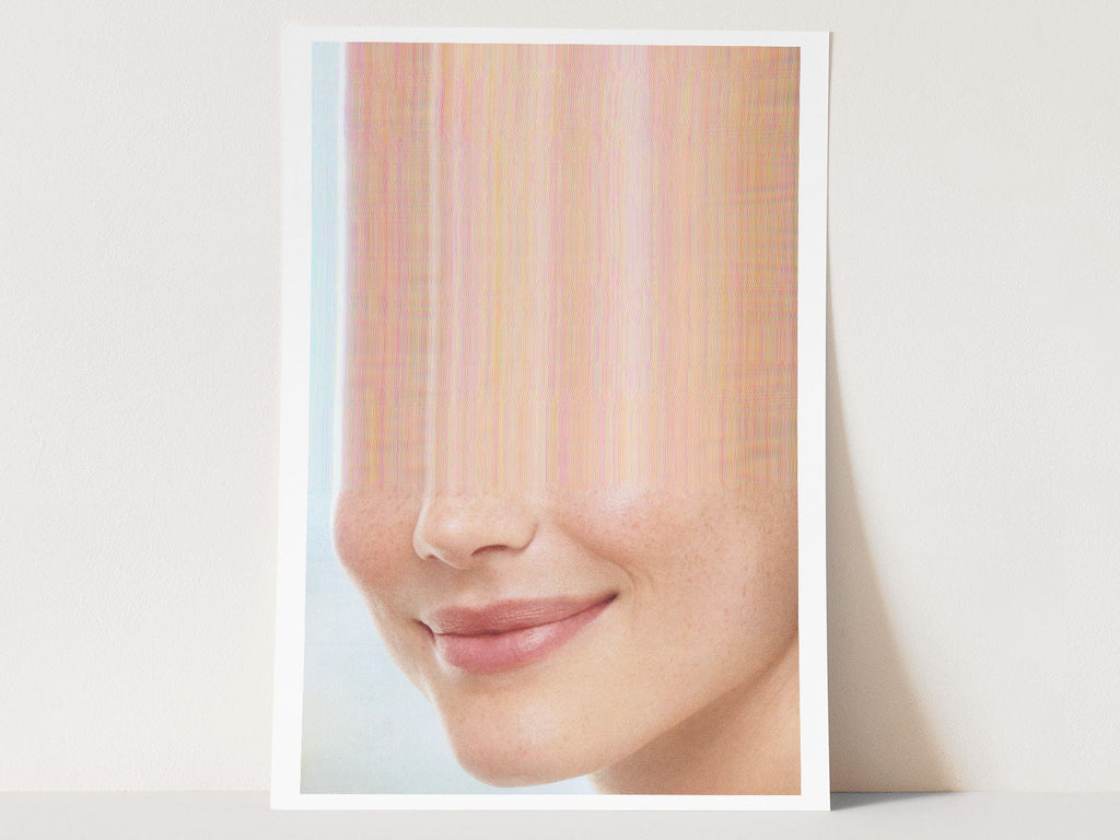 Smiling Woman Altered Portrait Photo - Cute Contemporary Wall Art for Home, Office, Living Room, Bedroom | Untitled (87) Giclée Print