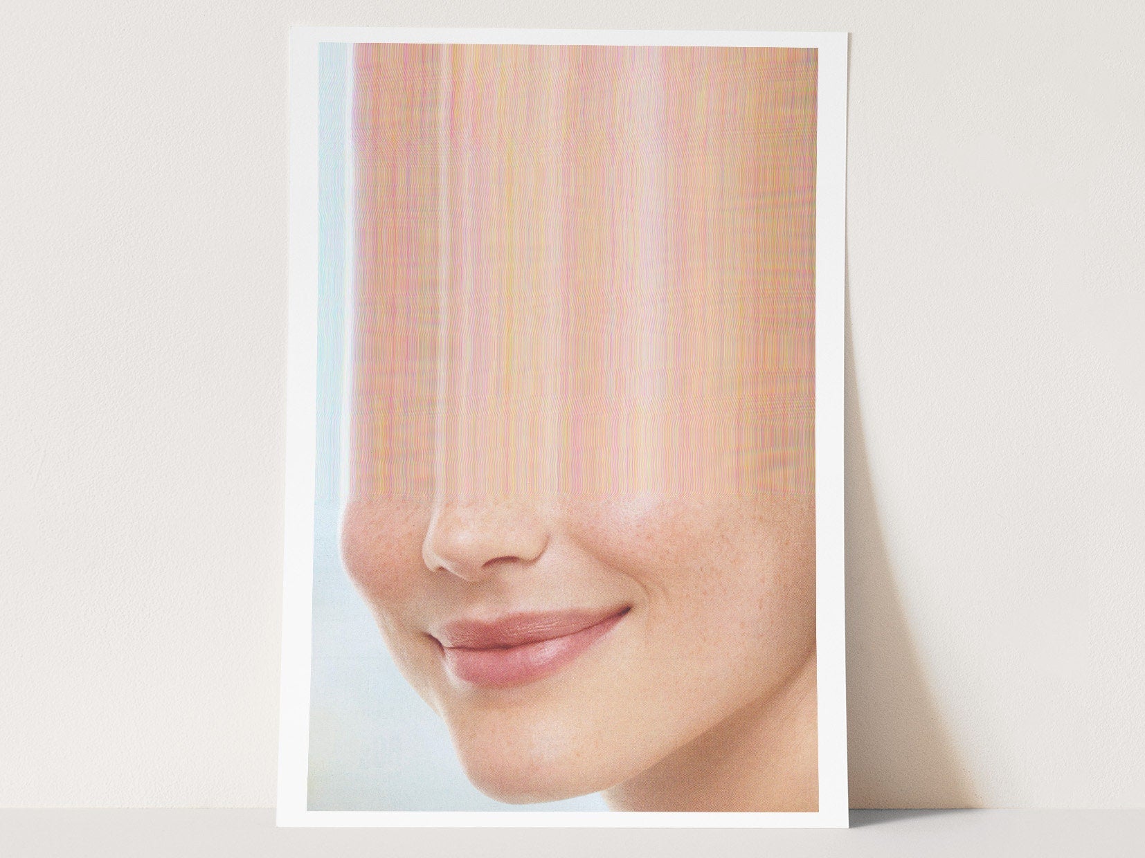 Smiling Woman Altered Portrait Photo - Cute Contemporary Wall Art for Home, Office, Living Room, Bedroom | Untitled (87) Giclée Print