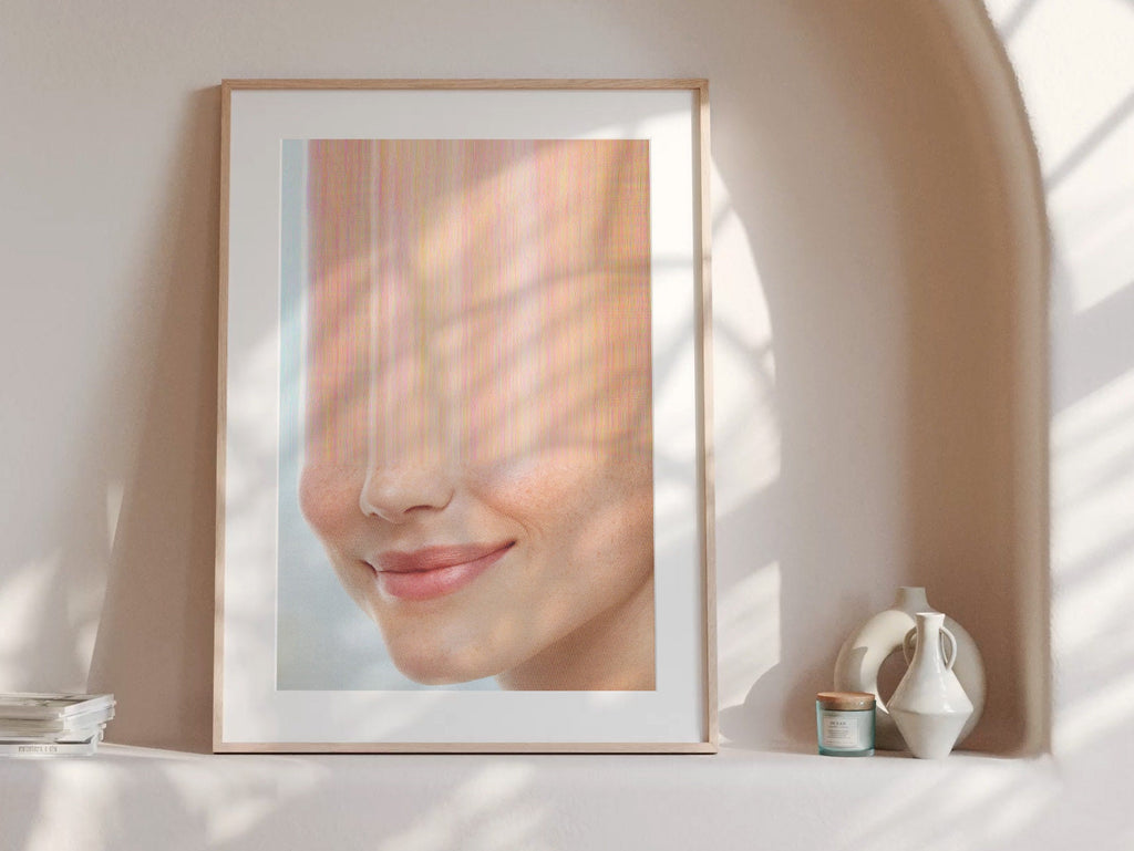 Smiling Woman Altered Portrait Photo - Cute Contemporary Wall Art for Home, Office, Living Room, Bedroom | Untitled (87) Giclée Print
