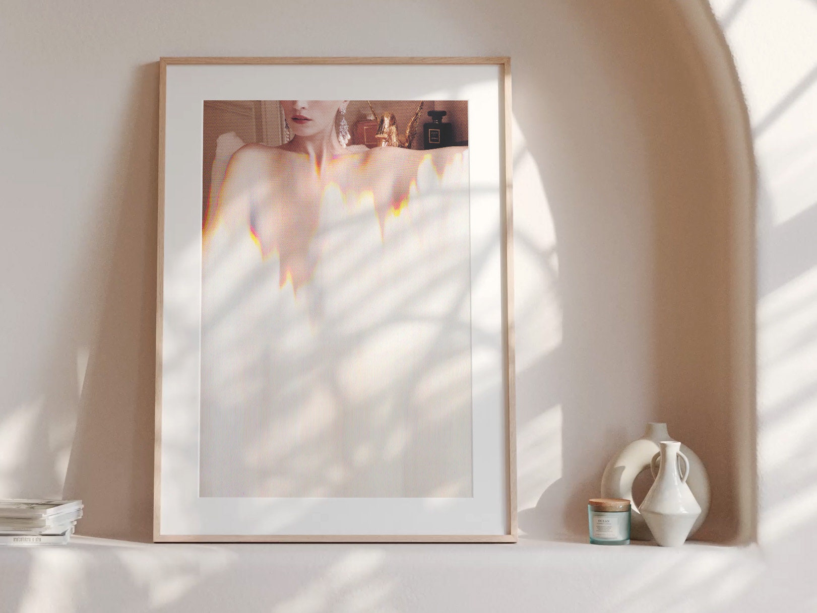 Surreal Woman in Bathtub Altered Portrait Photo Wall Art - Eclectic Bohemian Wall Decor for Bathroom, Bedroom | Untitled (88) Giclée Print