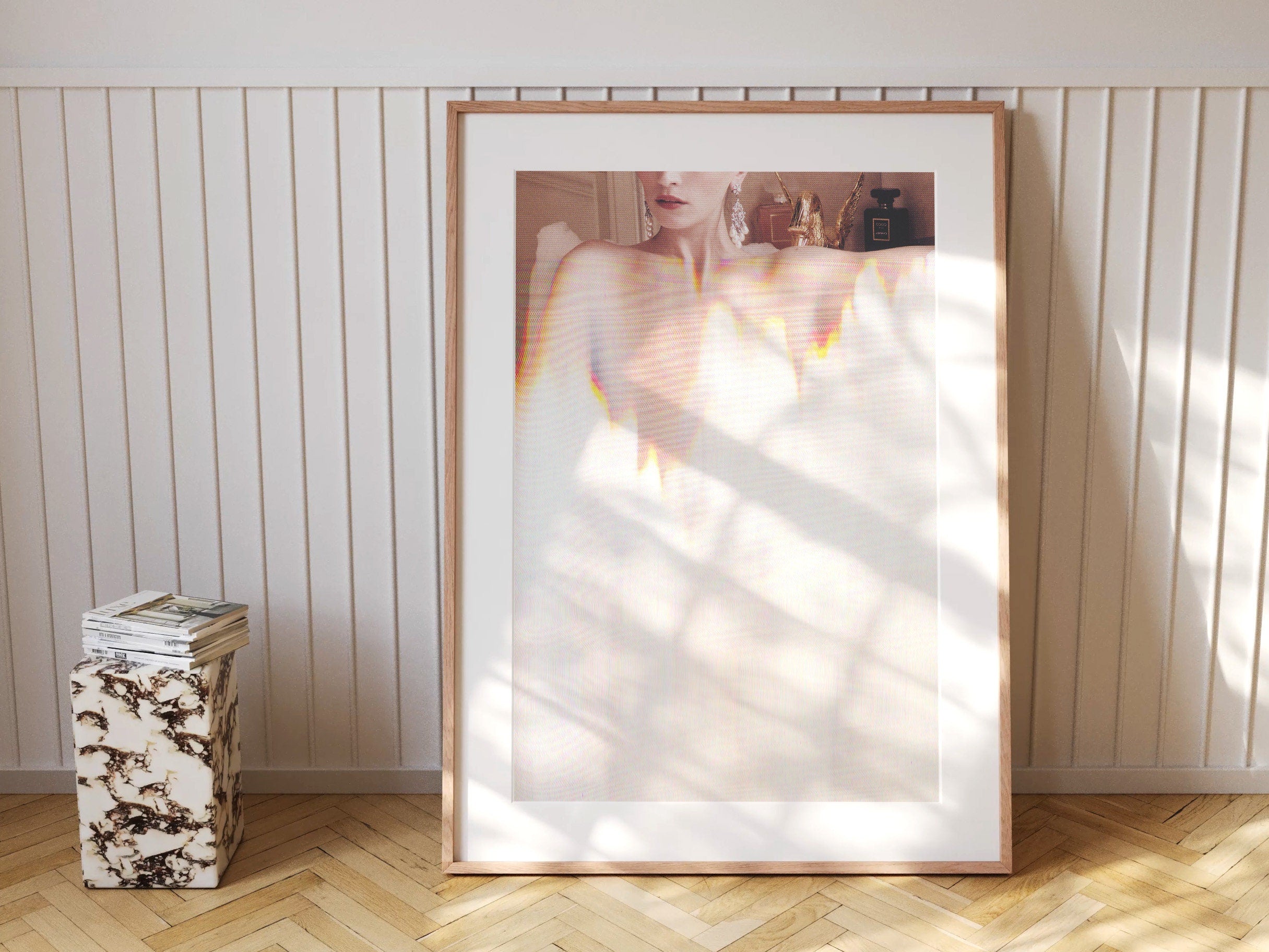 Surreal Woman in Bathtub Altered Portrait Photo Wall Art - Eclectic Bohemian Wall Decor for Bathroom, Bedroom | Untitled (88) Giclée Print