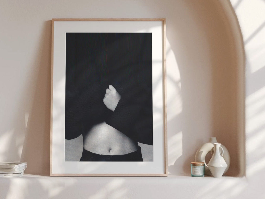 Altered Black and White Portrait Photo Wall Art - Feminine Minimal Aesthetic Decor for Home, Office, Bedroom | Untitled (89) Giclée Print