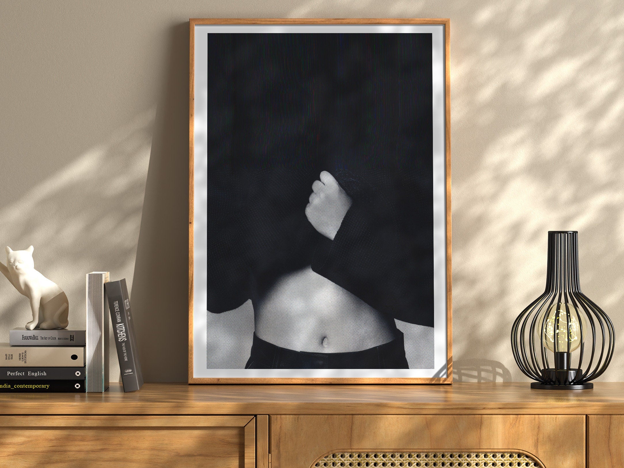 Altered Black and White Portrait Photo Wall Art - Feminine Minimal Aesthetic Decor for Home, Office, Bedroom | Untitled (89) Giclée Print