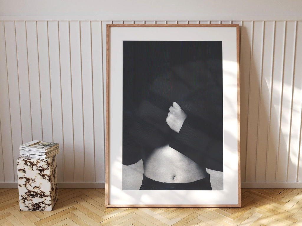 Altered Black and White Portrait Photo Wall Art - Feminine Minimal Aesthetic Decor for Home, Office, Bedroom | Untitled (89) Giclée Print