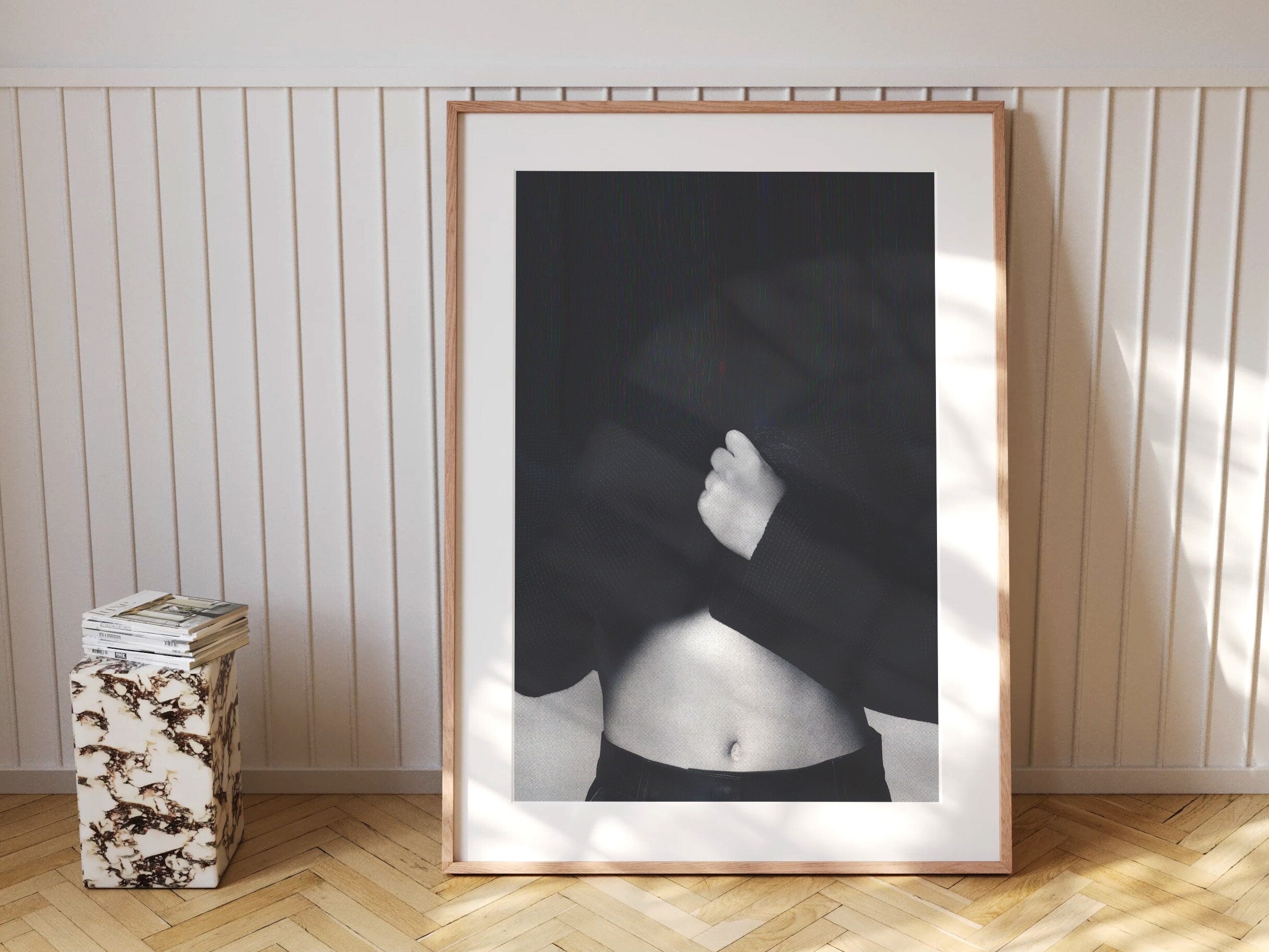 Altered Black and White Portrait Photo Wall Art - Feminine Minimal Aesthetic Decor for Home, Office, Bedroom | Untitled (89) Giclée Print