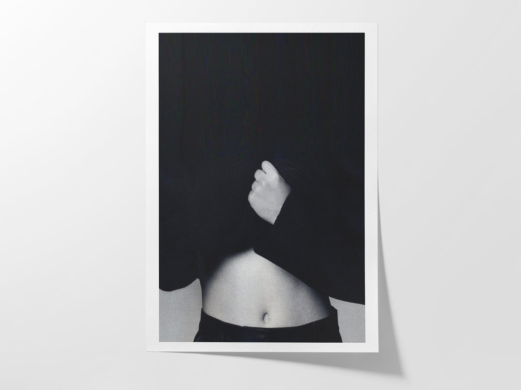Altered Black and White Portrait Photo Wall Art - Feminine Minimal Aesthetic Decor for Home, Office, Bedroom | Untitled (89) Giclée Print