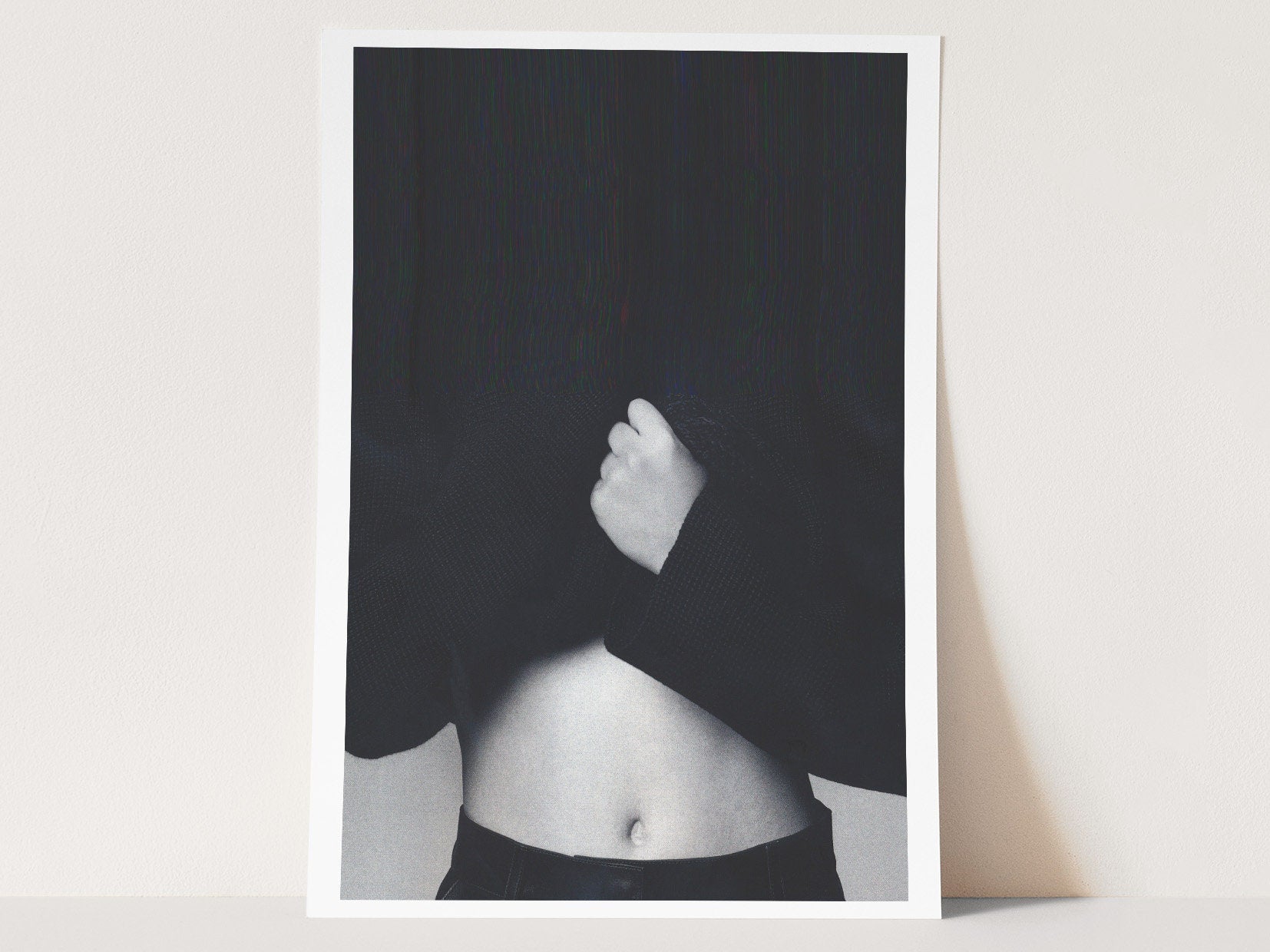 Altered Black and White Portrait Photo Wall Art - Feminine Minimal Aesthetic Decor for Home, Office, Bedroom | Untitled (89) Giclée Print