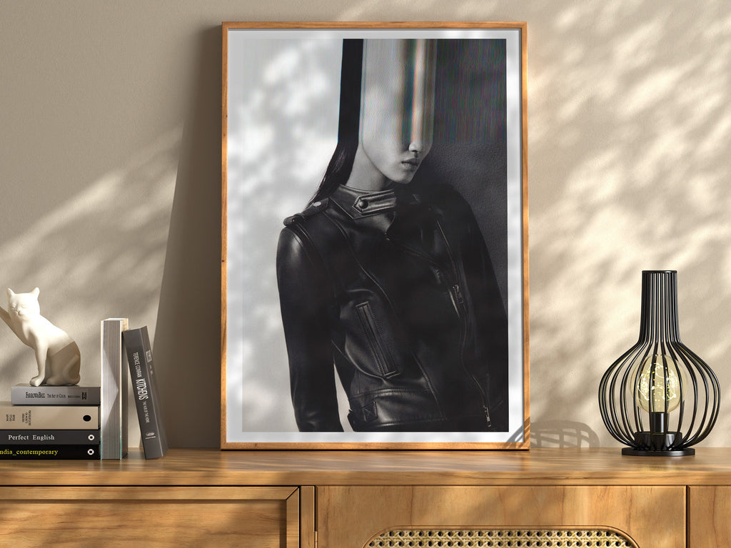 Surreal Black and White Fashion Portrait - Edgy Minimalist Wall Art for Contemporary Home Decor | Untitled (94) Giclée Print