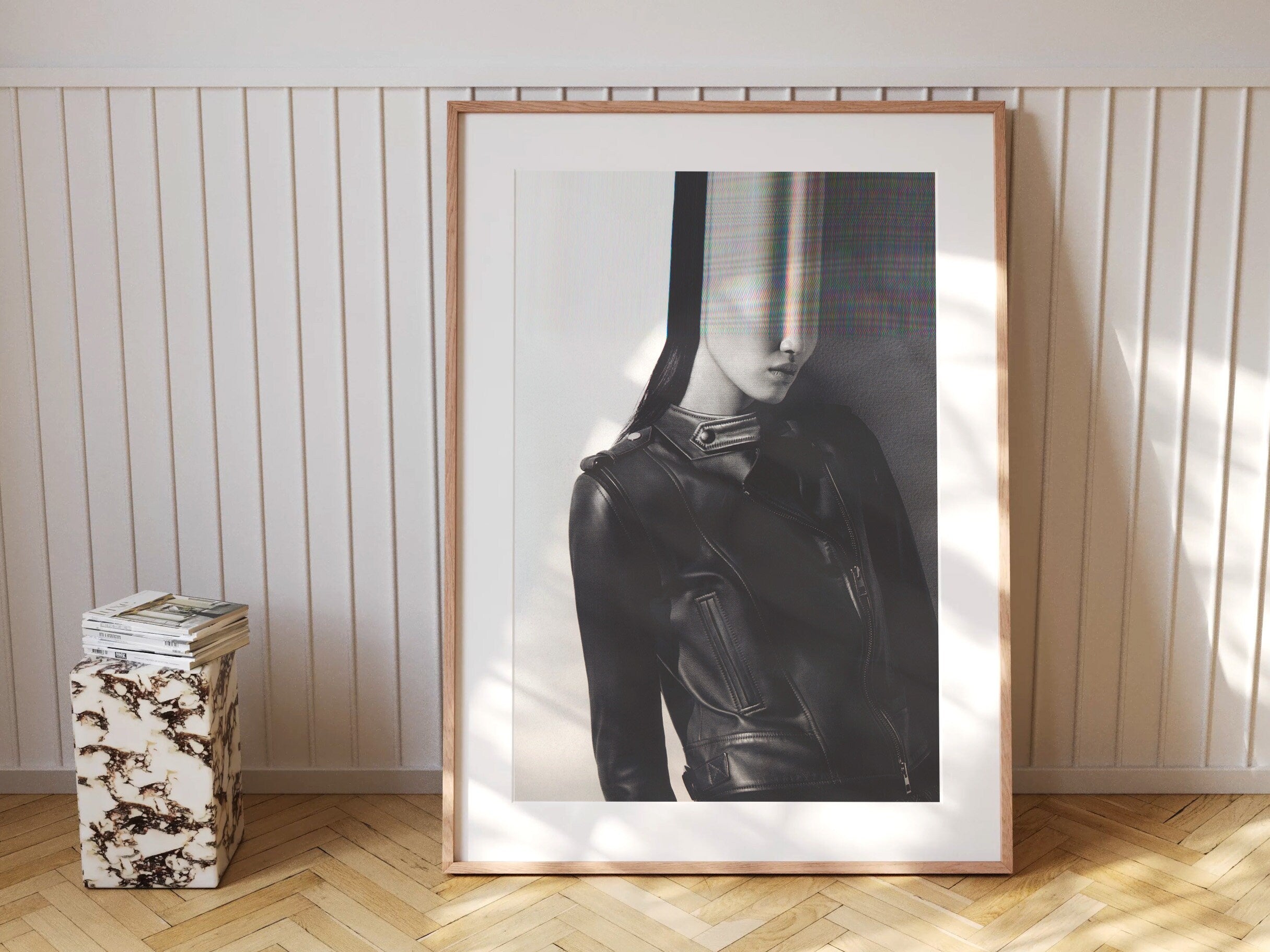 Surreal Black and White Fashion Portrait - Edgy Minimalist Wall Art for Contemporary Home Decor | Untitled (94) Giclée Print