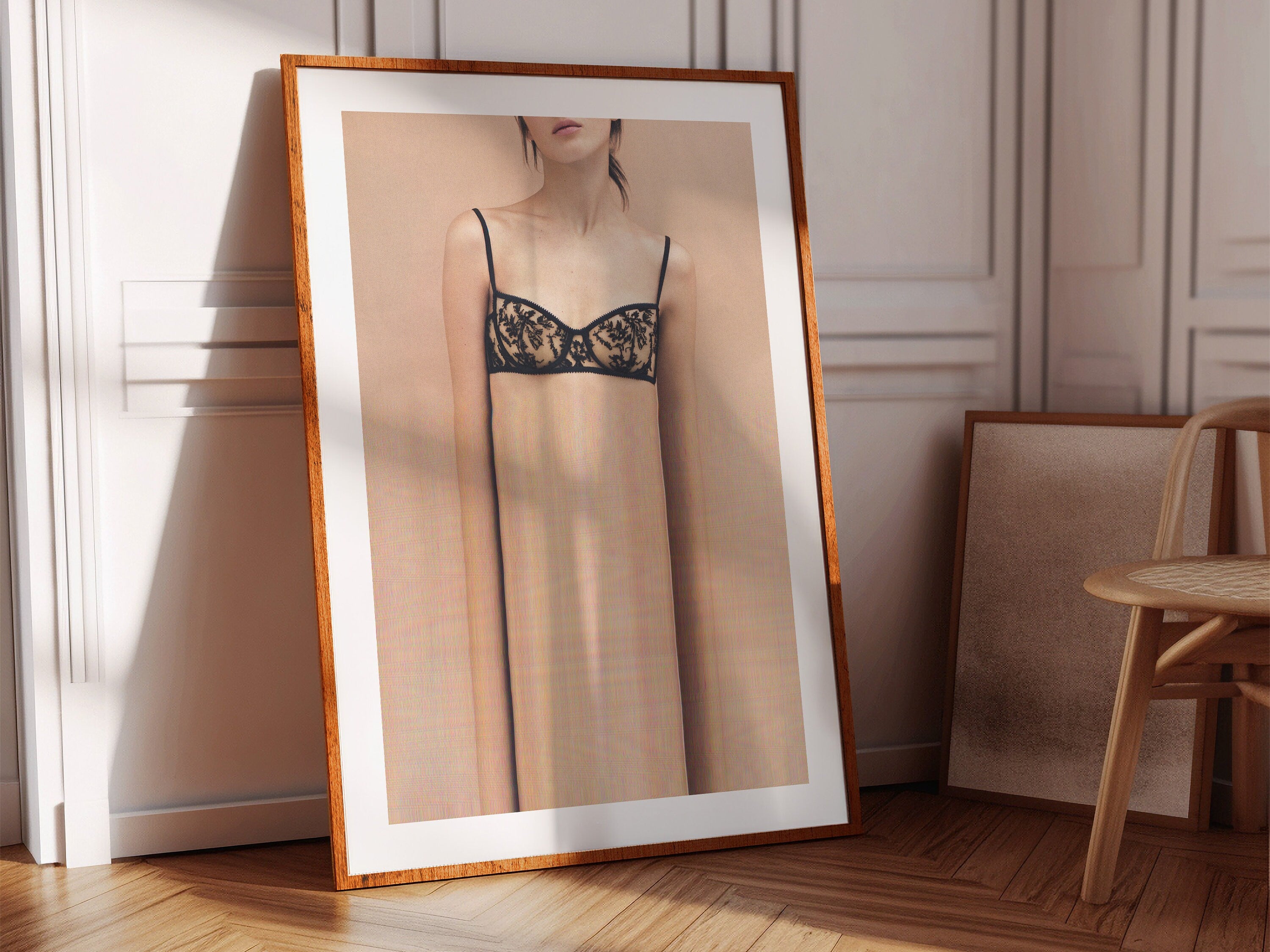 Altered Fashion Photography Portrait Wall Art - Cute Sensual Feminine Lingerie Decor For Bedroom, Living Room | Untitled (95) Giclée Print