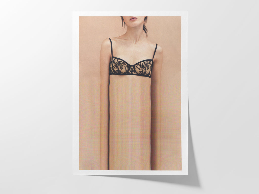 Altered Fashion Photography Portrait Wall Art - Cute Sensual Feminine Lingerie Decor For Bedroom, Living Room | Untitled (95) Giclée Print