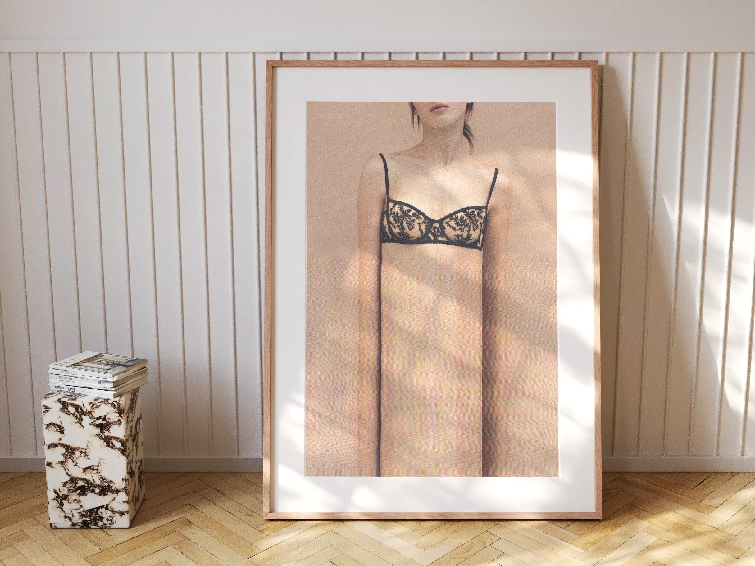 Altered Fashion Photography Portrait Wall Art - Cute Sensual Feminine Lingerie Decor For Bedroom, Living Room | Untitled (95) Giclée Print
