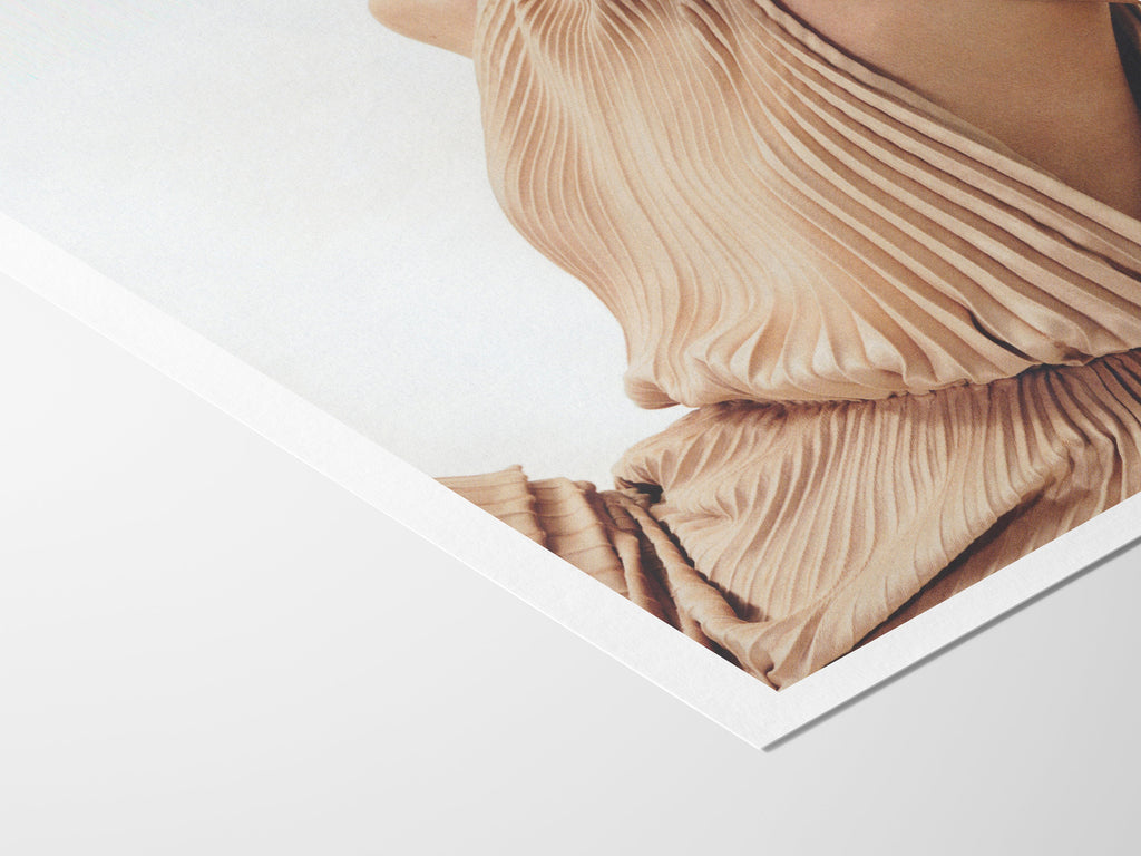 Surreal Altered Fashion Portrait Wall Art - Minimalist Beige Aesthetic for Contemporary Home Decor | Untitled (97) Giclée Print