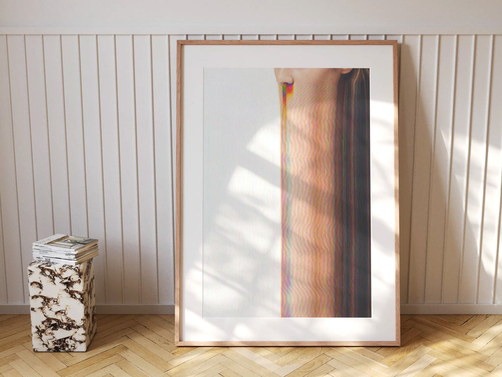 Trippy Altered Woman's Portrait Wall Art - Minimal Aesthetic Fashion Beauty Decor For Home, Office, Bedroom | Untitled (98) Giclée Print