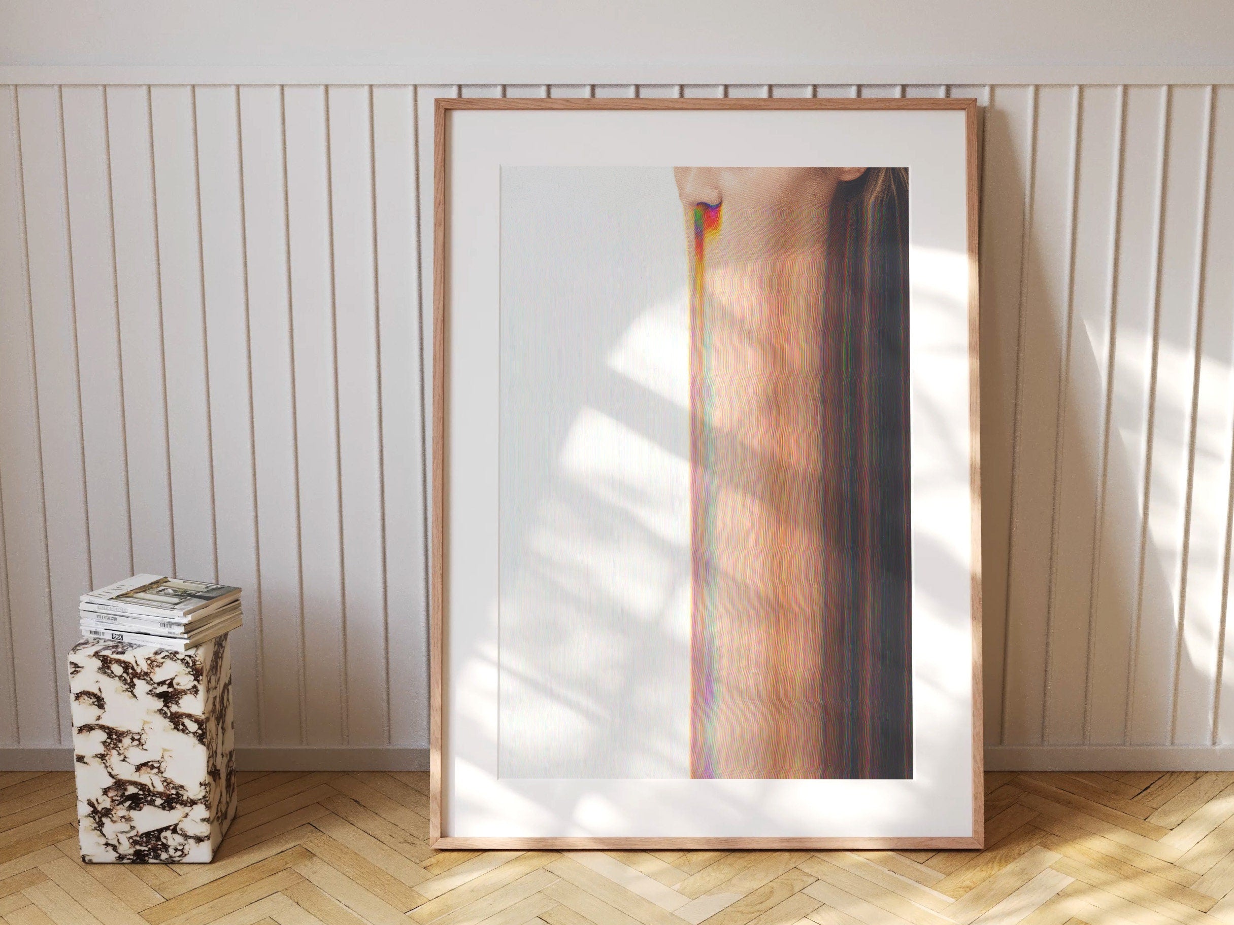 Trippy Altered Woman's Portrait Wall Art - Minimal Aesthetic Fashion Beauty Decor For Home, Office, Bedroom | Untitled (98) Giclée Print