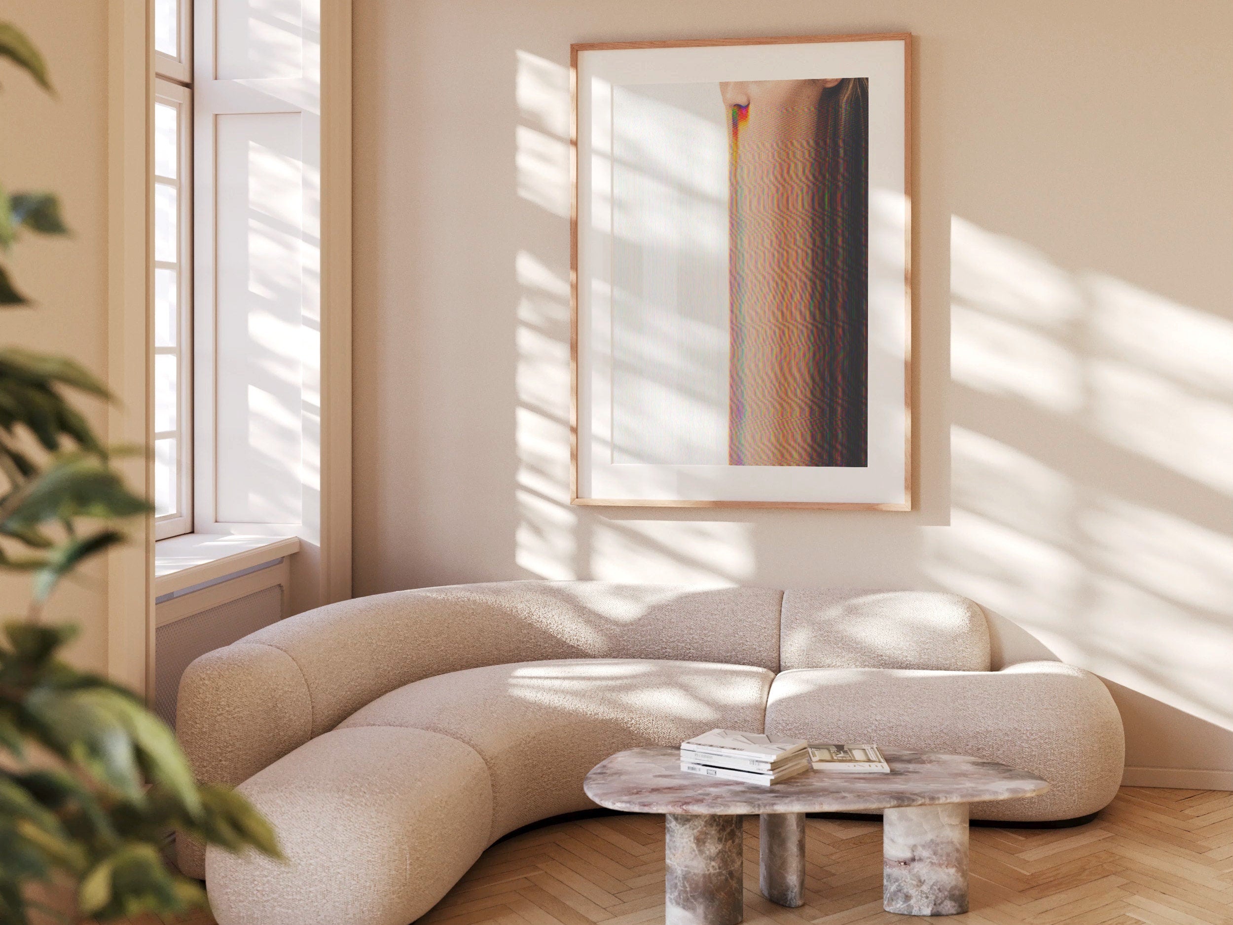 Trippy Altered Woman's Portrait Wall Art - Minimal Aesthetic Fashion Beauty Decor For Home, Office, Bedroom | Untitled (98) Giclée Print