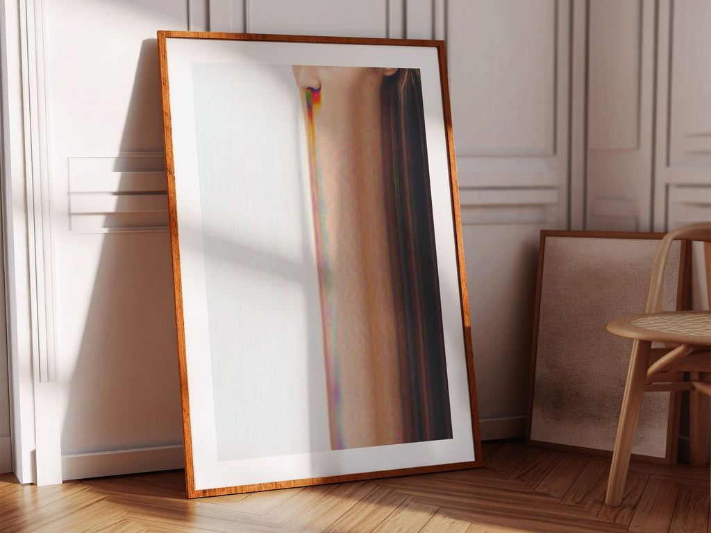 Trippy Altered Woman's Portrait Wall Art - Minimal Aesthetic Fashion Beauty Decor For Home, Office, Bedroom | Untitled (98) Giclée Print