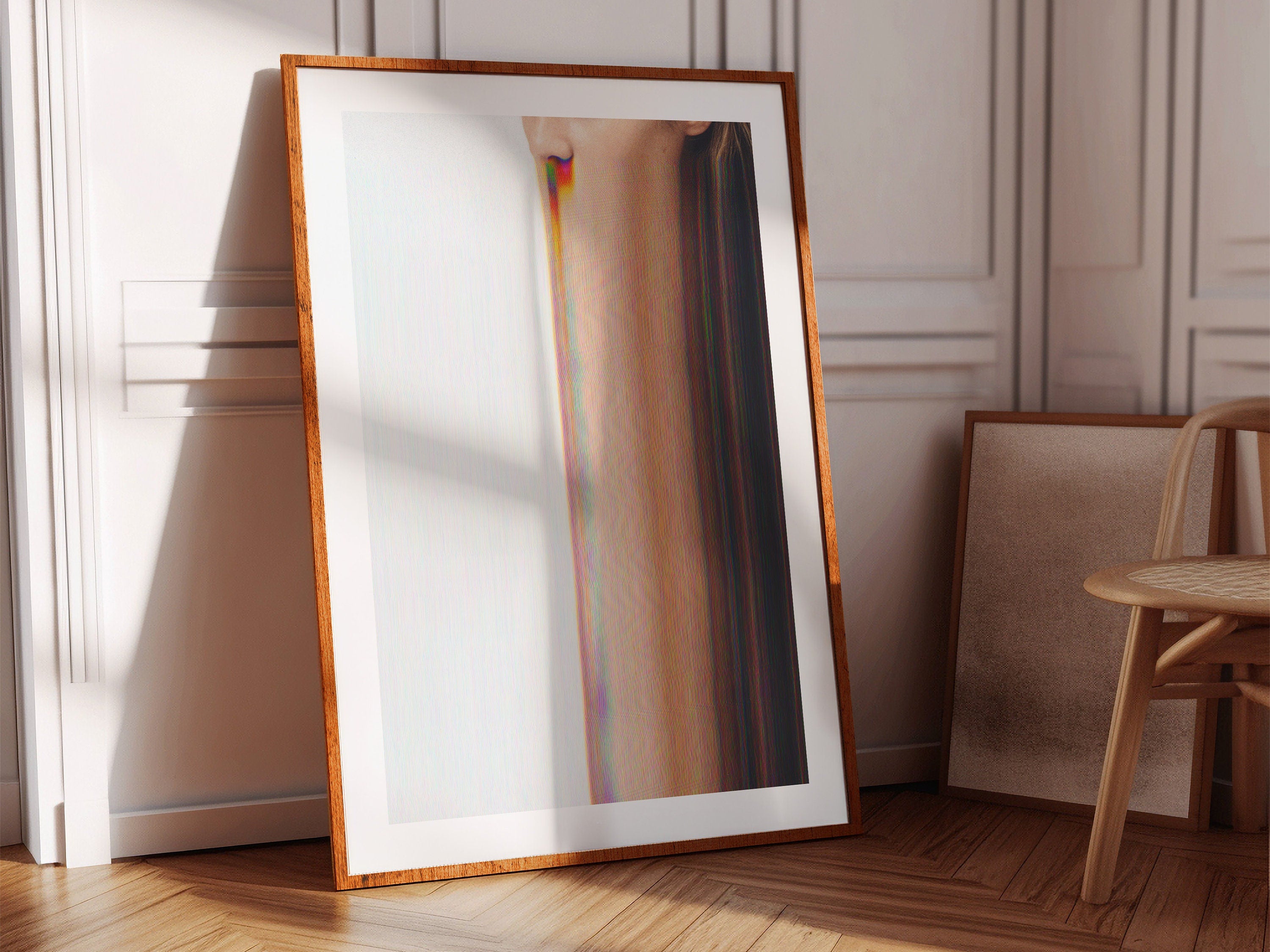 Trippy Altered Woman's Portrait Wall Art - Minimal Aesthetic Fashion Beauty Decor For Home, Office, Bedroom | Untitled (98) Giclée Print