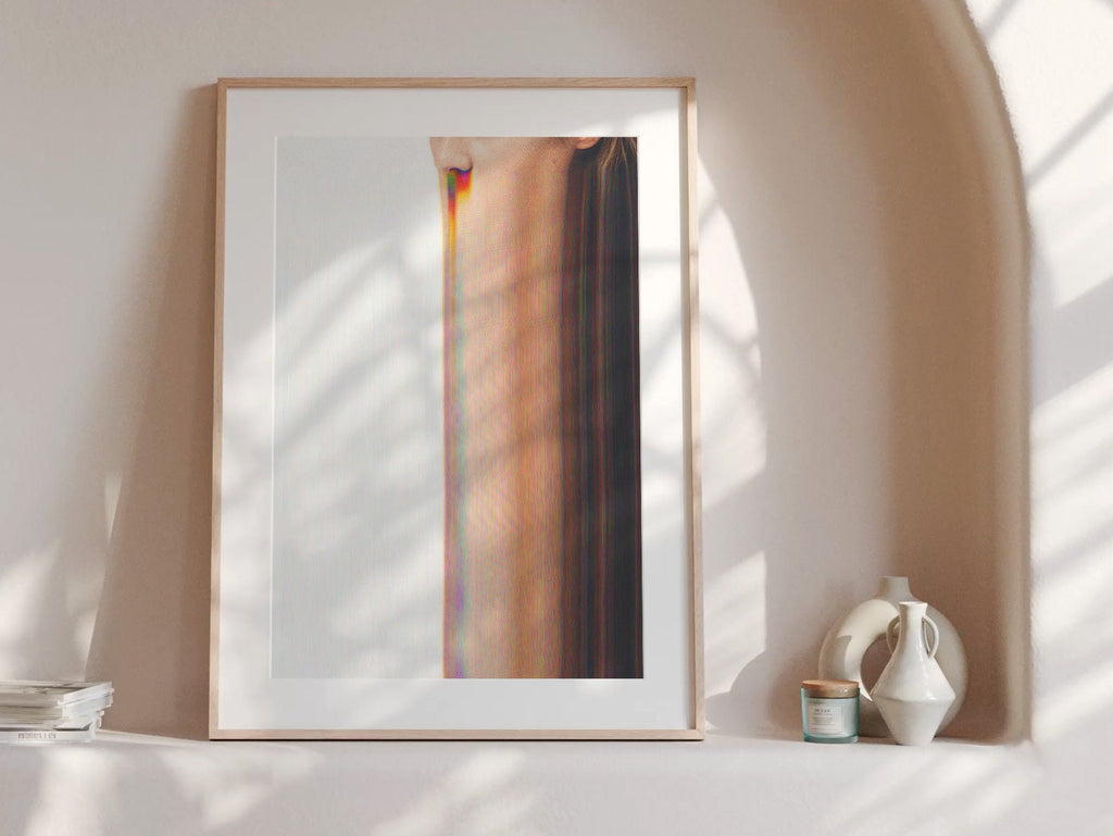 Trippy Altered Woman's Portrait Wall Art - Minimal Aesthetic Fashion Beauty Decor For Home, Office, Bedroom | Untitled (98) Giclée Print