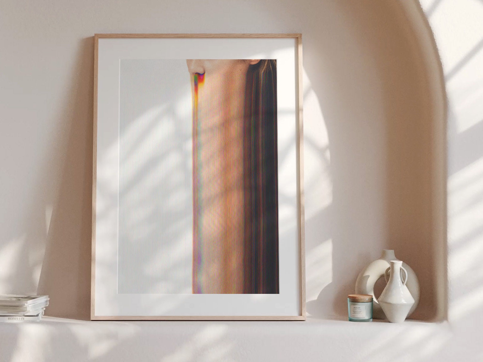 Trippy Altered Woman's Portrait Wall Art - Minimal Aesthetic Fashion Beauty Decor For Home, Office, Bedroom | Untitled (98) Giclée Print